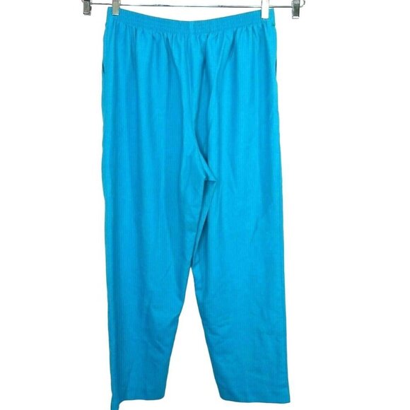 Alfred Dunner Linen Blend Pants Pull-on Women Size 16 Blue Turquoise Pockets - Picture 3 of 7